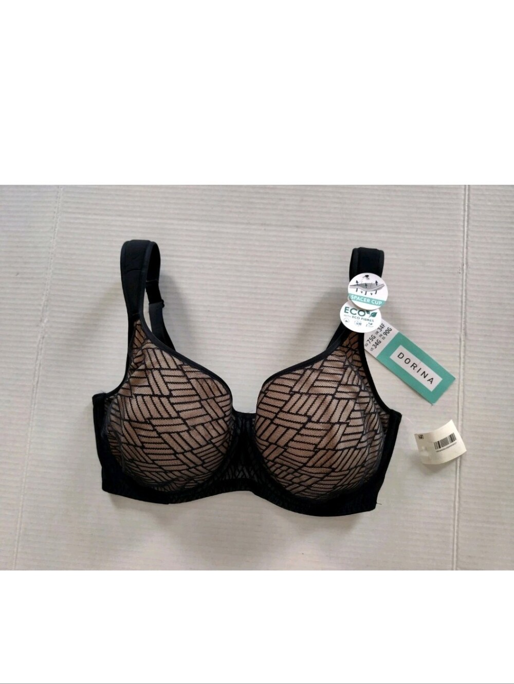 Dorina Women's Leila Light Padded Demi Bra Size 34G Black
